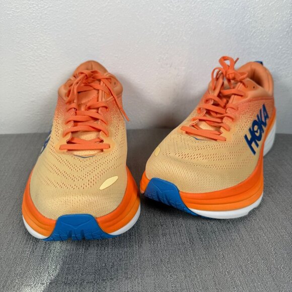 Hoka One Men's Bondi 8 Running Sneaker Shoes 13D  Orange Athleisure Comfort - Picture 2 of 14